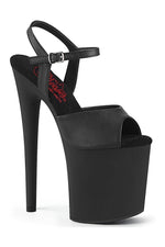 NAUGHTY-809 Black Faux Leather Sandal