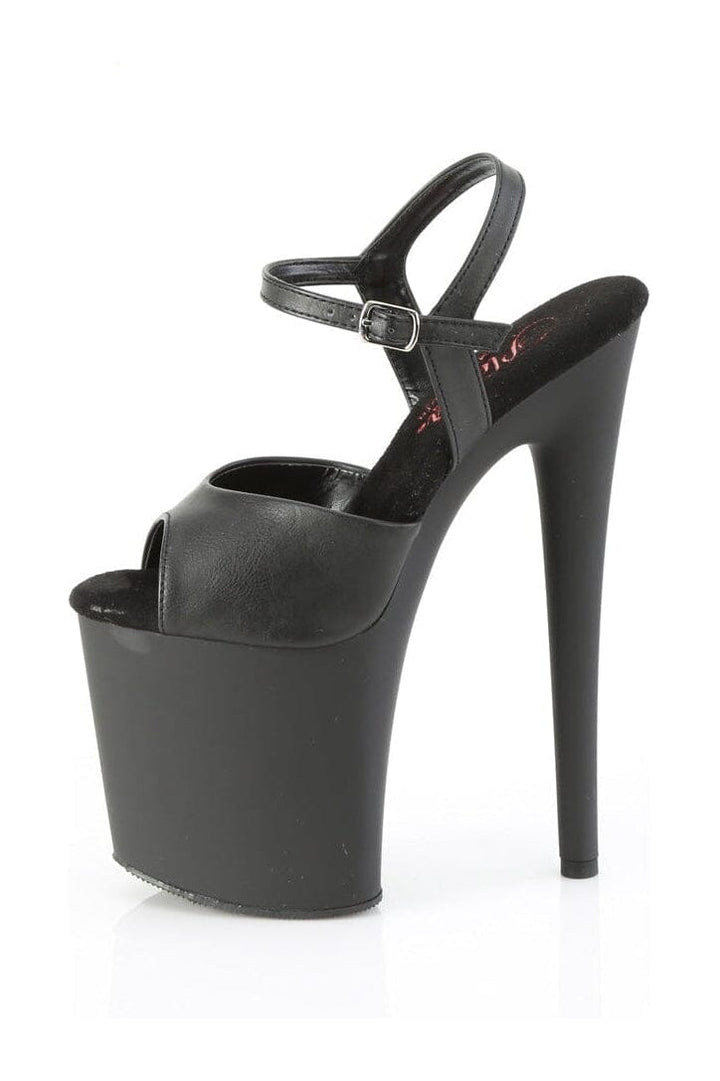 NAUGHTY-809 Black Faux Leather Sandal-Sandals-Pleaser-SEXYSHOES.COM