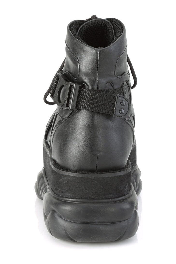 NEPTUNE-181 Black Vegan Leather Ankle Boot-Ankle Boots-Demonia-SEXYSHOES.COM