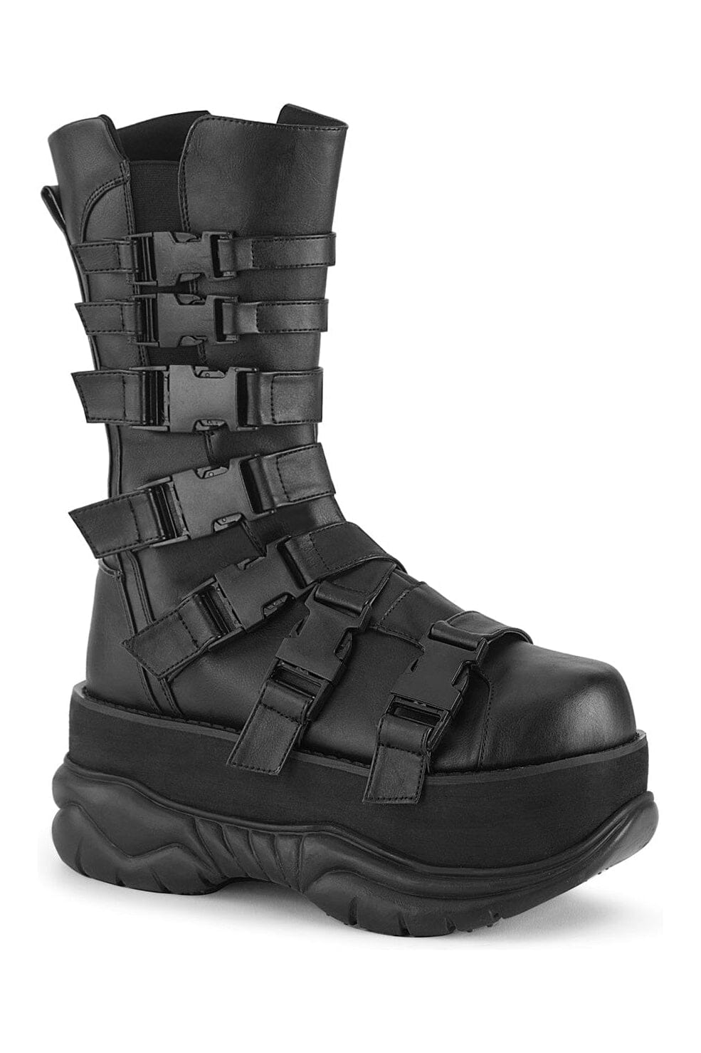 NEPTUNE-210 Black Vegan Leather Knee Boot-Knee Boots-Demonia-Black-10-Vegan Leather-SEXYSHOES.COM