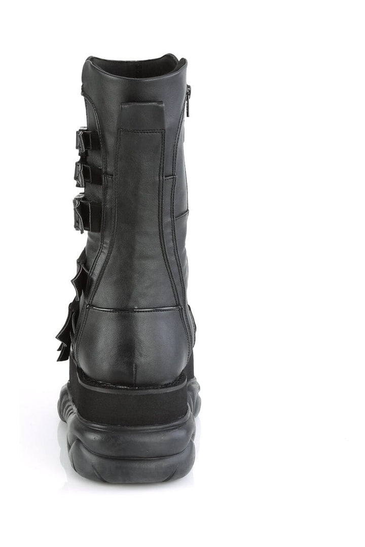 NEPTUNE-210 Black Vegan Leather Knee Boot-Knee Boots-Demonia-SEXYSHOES.COM