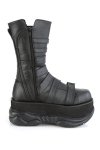 Demonia NEPTUNE-210 Black Vegan Leather Knee Boot in Black Vegan Leather