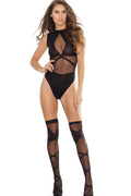 Opaque And Sheer Sleeveless Teddy