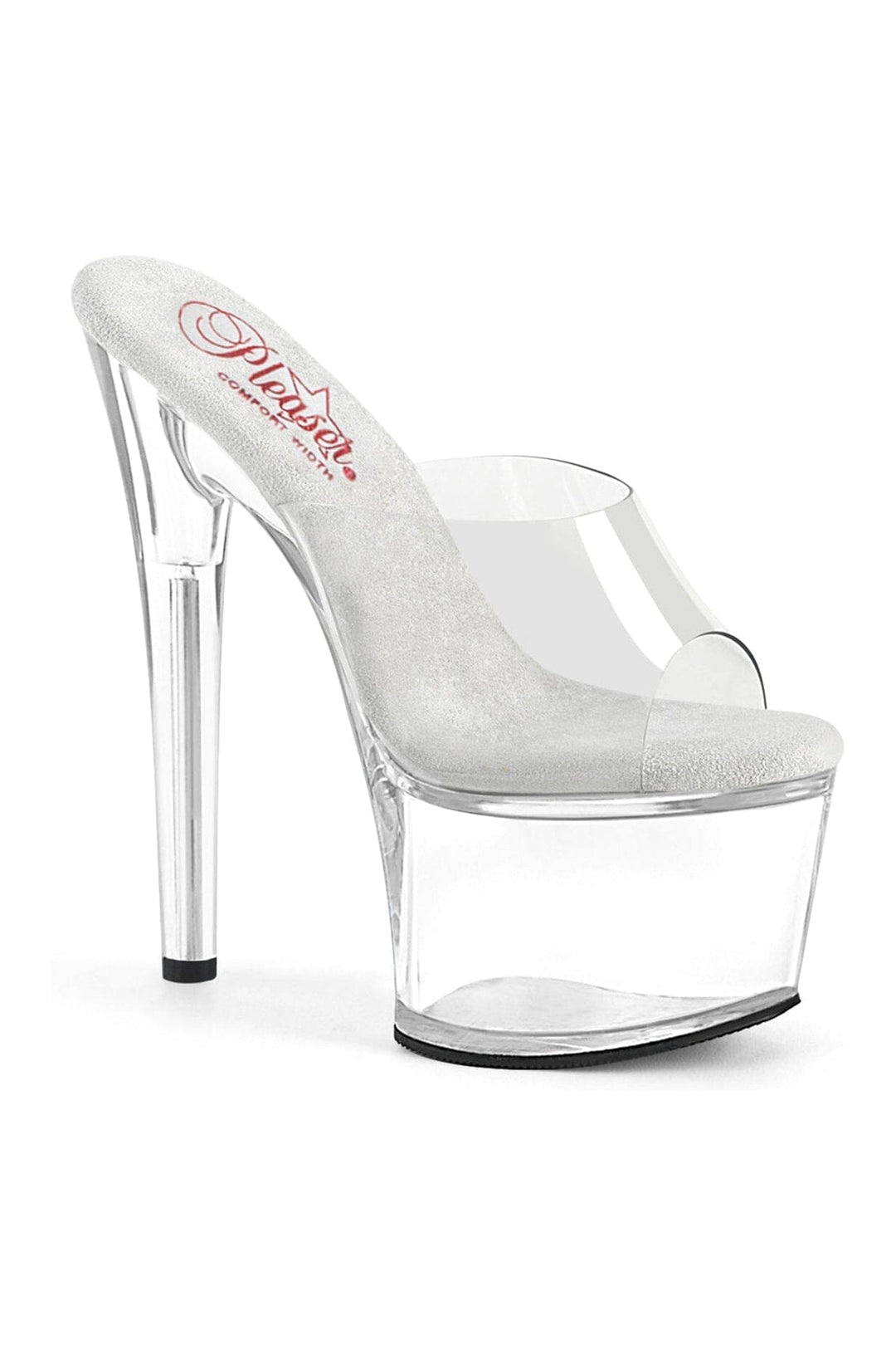 Pleaser PASSION-701 Clear Vinyl Slide in Clear Vinyl from SexyShoes.com