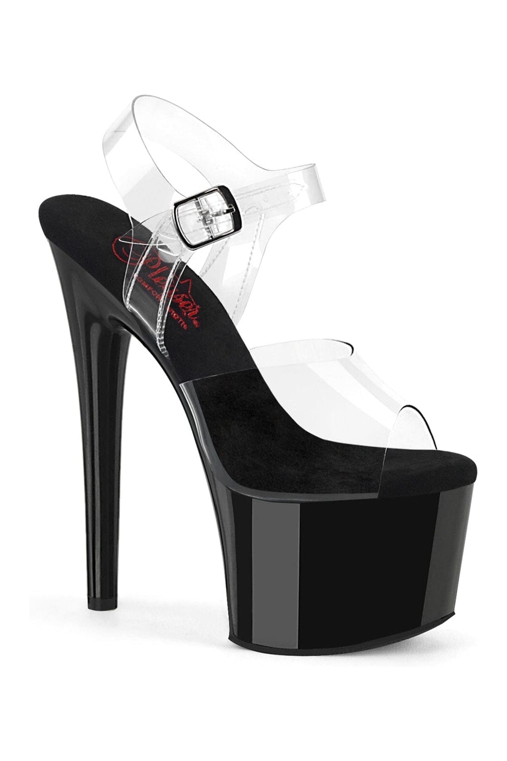 Pleaser PASSION-708 Clear Vinyl Sandal in Clear Vinyl from SexyShoes.com
