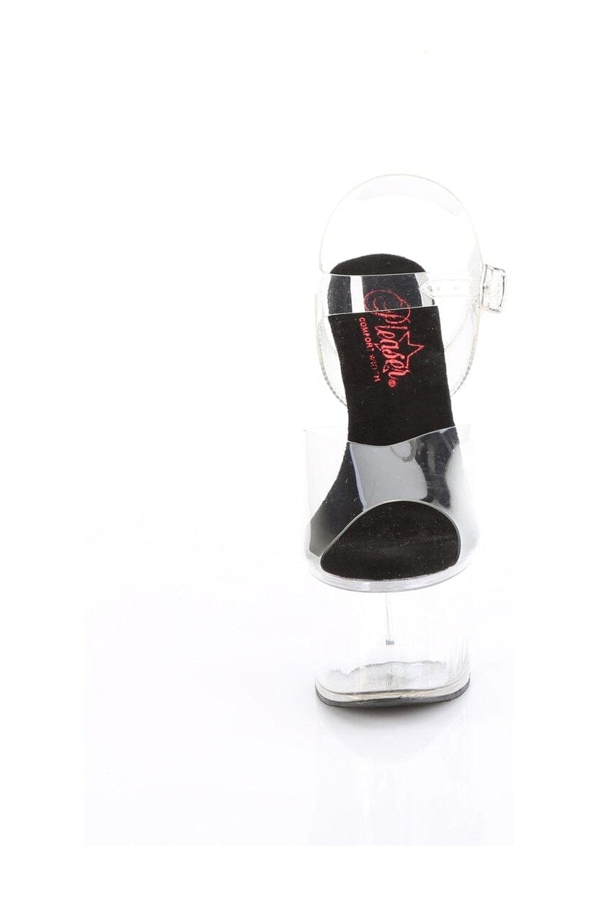 Pleaser PASSION-708 Clear Vinyl Sandal in Clear Vinyl