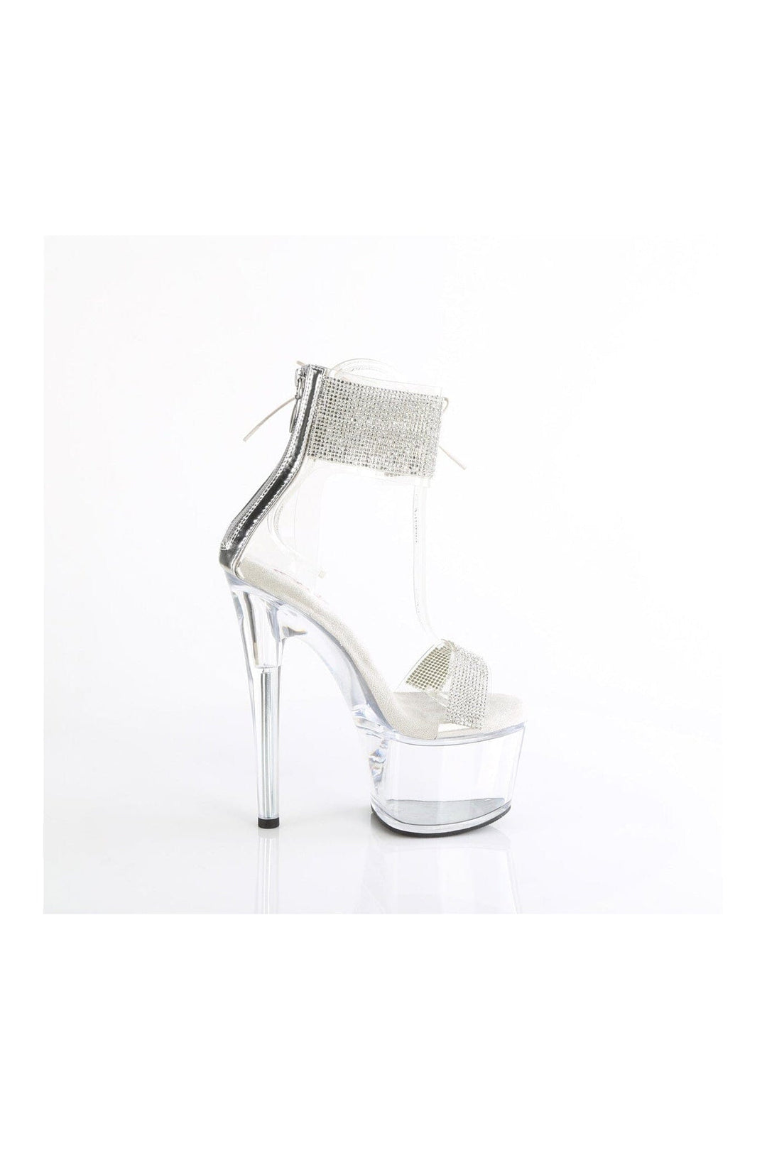 Pleaser PASSION-727RS Clear Vinyl Sandal in Clear Vinyl