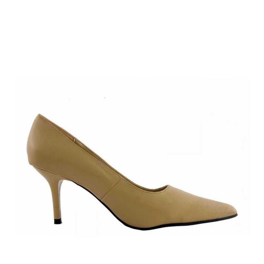 Highest Heel Brand The Professional Pump Tan in Tan Faux Leather