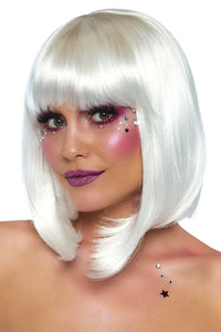 Leg Avenue Pearl Short Natural Bob Wig in White  from SexyShoes.com