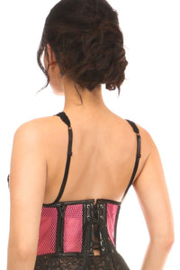 Daisy Corsets Pink Fishnet Underwire Open Cup Waist Cincher in Pink 
