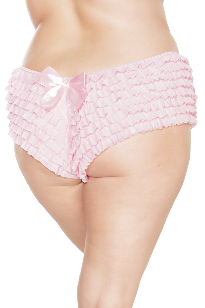 Pink Ruffle Shorts | Plus Size-Booty Shorts-Coquette-Pink-Q-SEXYSHOES.COM