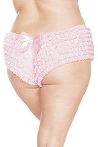 Pink Ruffle Shorts | Plus Size-Booty Shorts-Coquette-Pink-Q-SEXYSHOES.COM