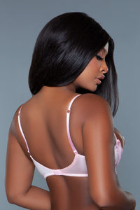 BeWicked Pink Scalloped Laced Shelf Bra in Pink 