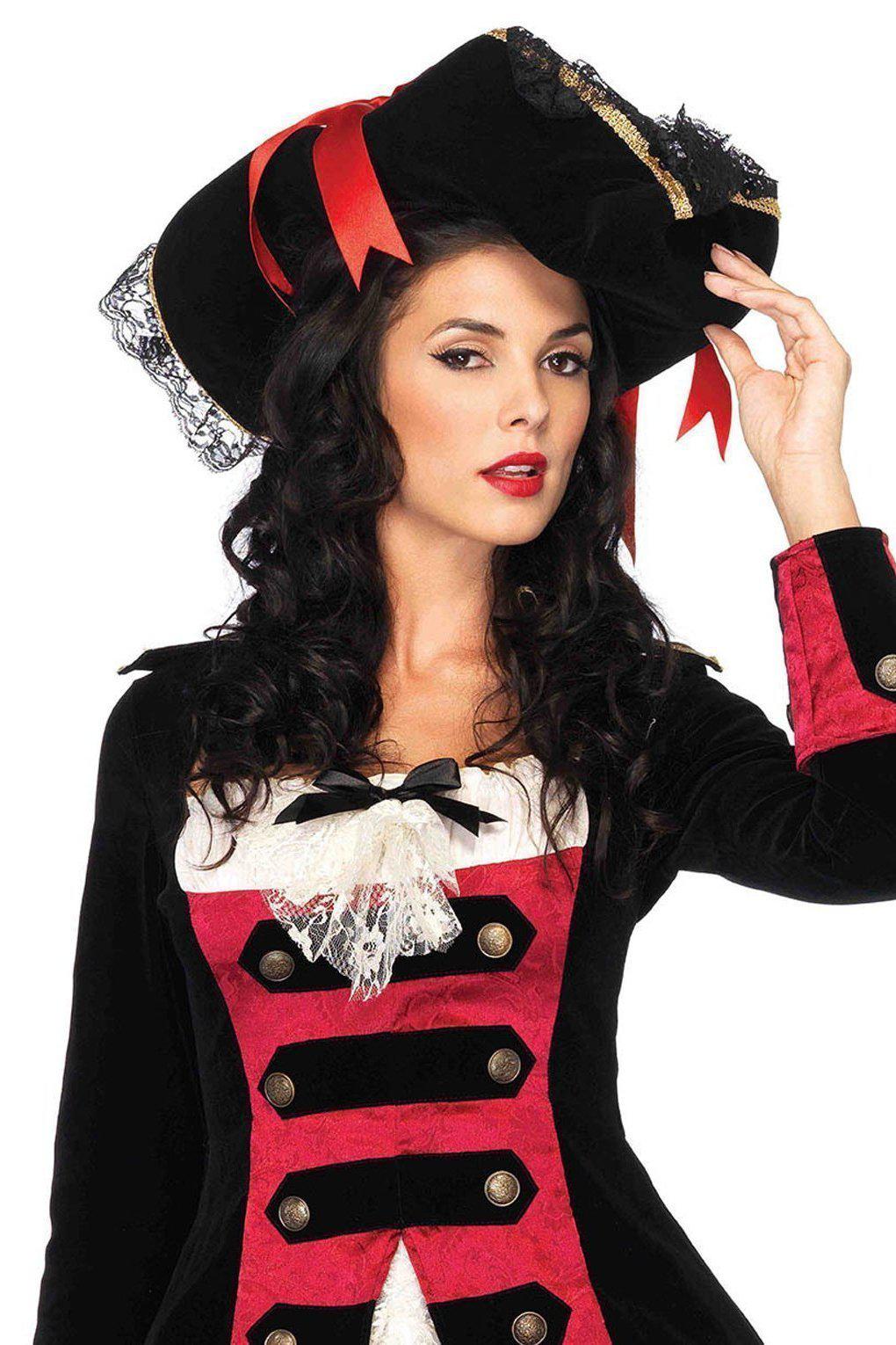 Pirate Hat-Costume Hats-Leg Avenue-Black-O/S-SEXYSHOES.COM