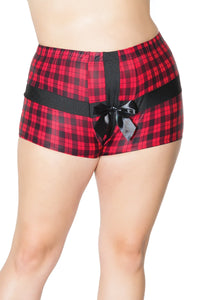 Coquette Plaid Knit Boxer Brief in Red  from SexyShoes.com