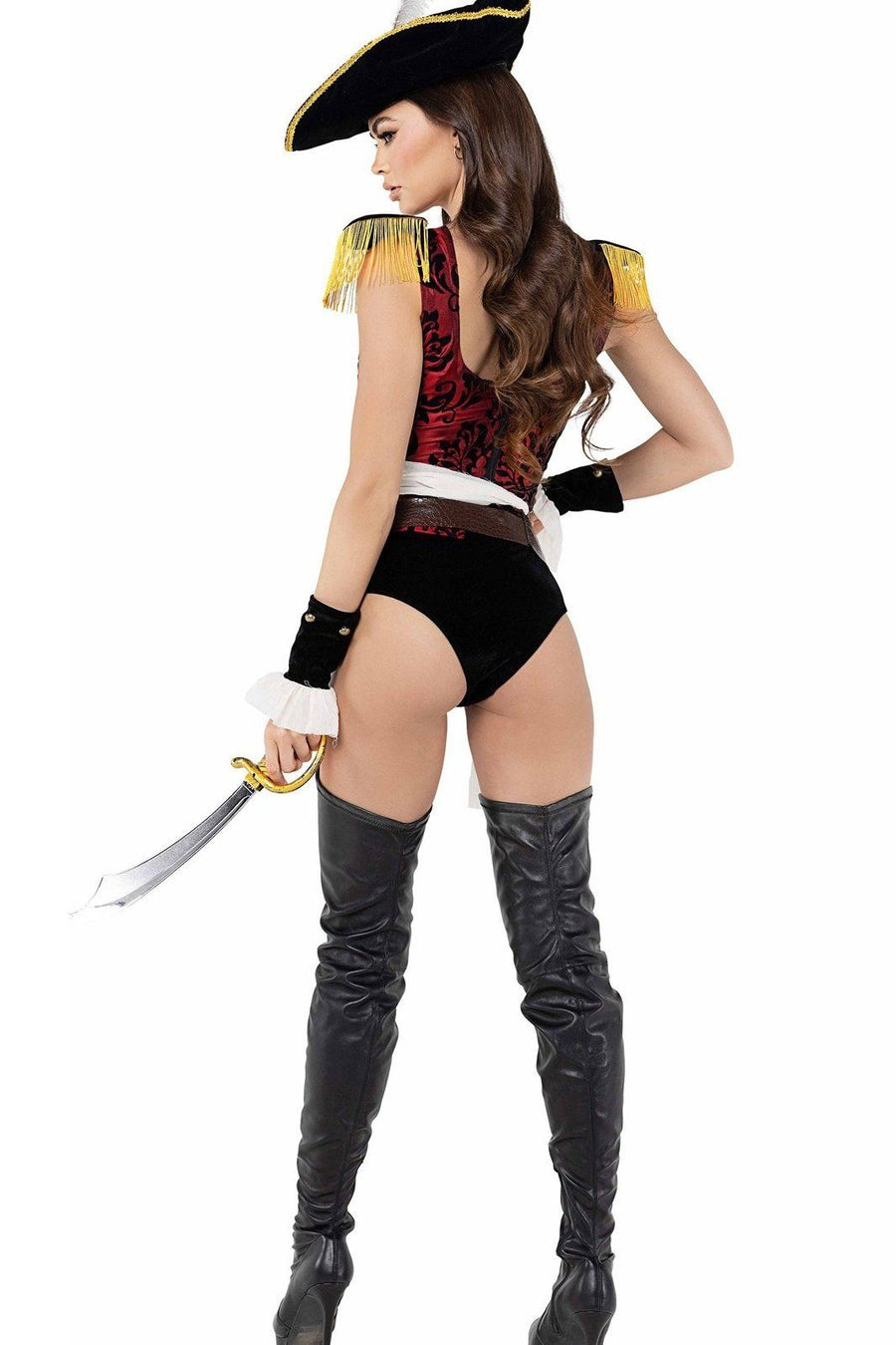Roma Costumes Playboy High Sea Pirate Costume in Black 