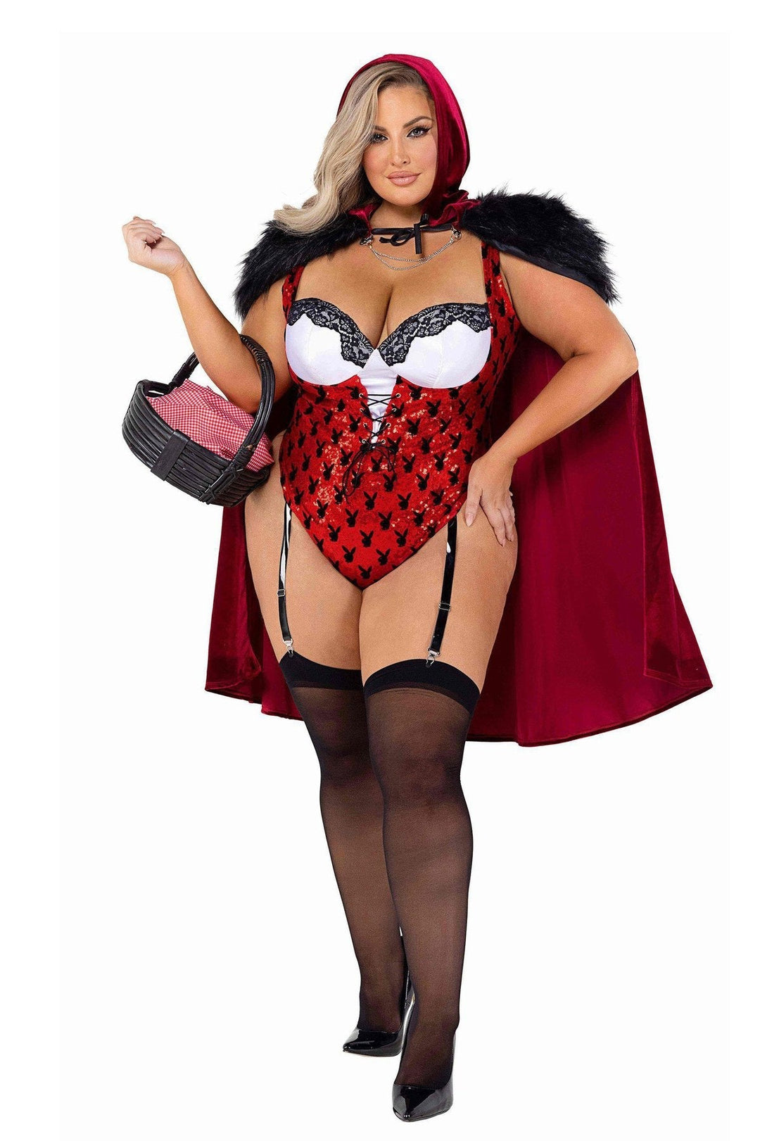Playboy Plus Size Red Hooded Enchated Forest Costume-Fairytale Costumes-Roma Costumes-SEXYSHOES.COM