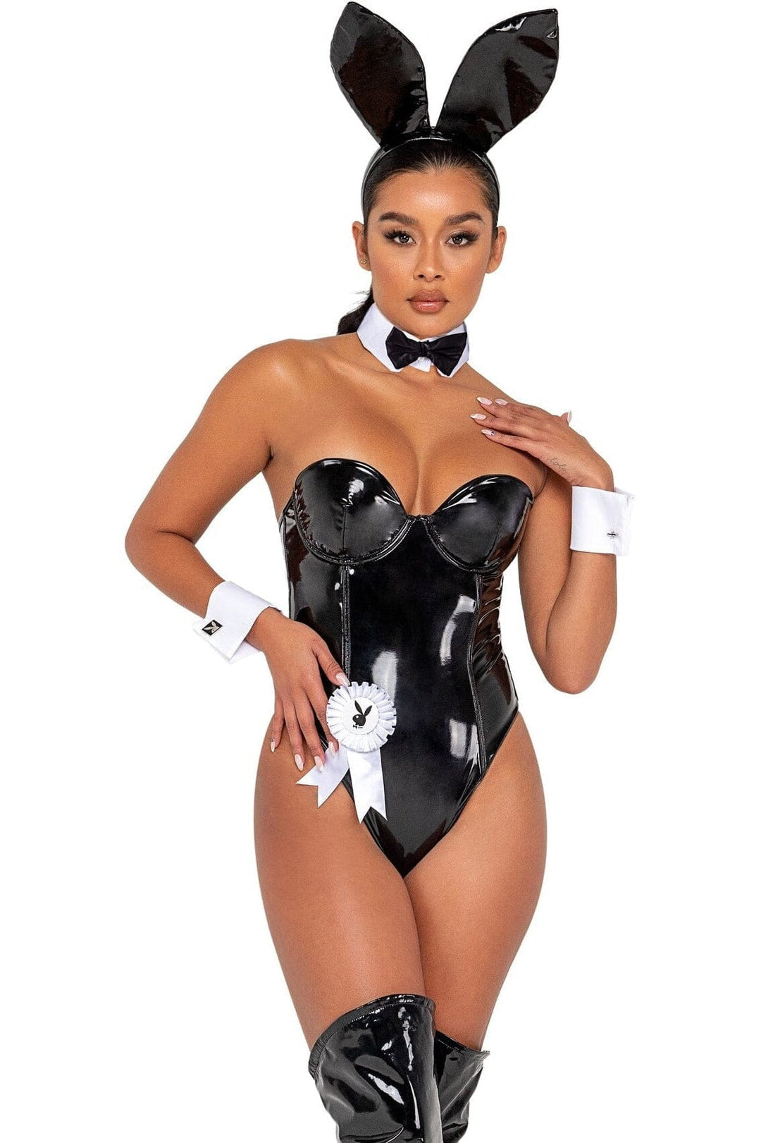 Playboy Seductress Bunny-Bunny Costumes-Roma Costumes-Black-L-SEXYSHOES.COM
