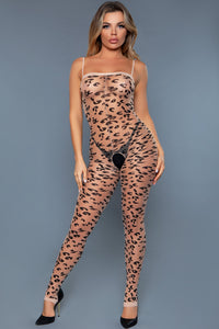 BeWicked Plus Size Animal Print Bodystocking in Animal  from SexyShoes.com
