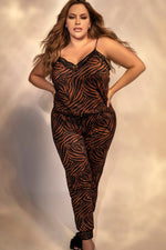Plus Size Animal Print Jumpsuit
