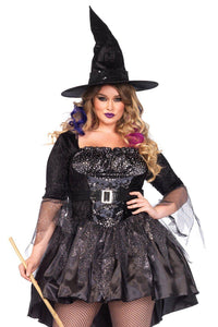 Leg Avenue Plus Size Black Magic Mistress Costume in Black  from SexyShoes.com