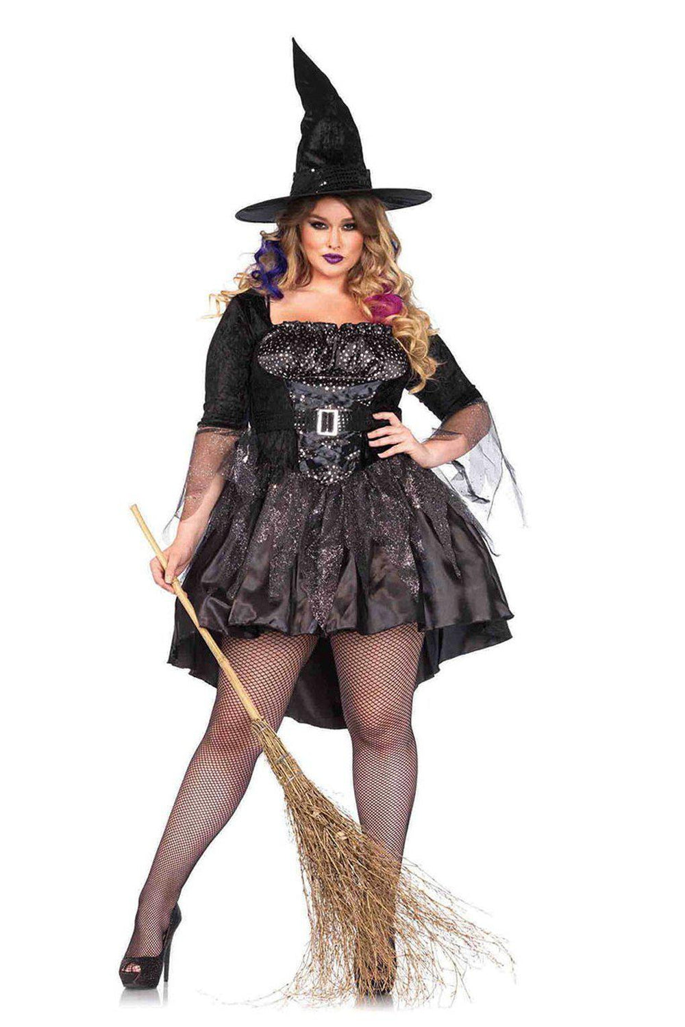 Leg Avenue Plus Size Black Magic Mistress Costume in Black 