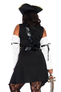 Leg Avenue Plus Size Black Sea Buccaneer Costume in Black 