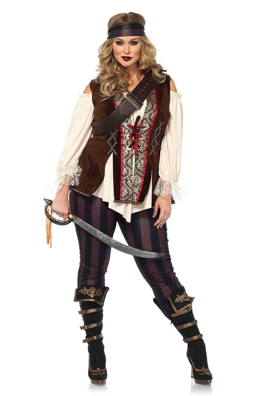 Leg Avenue Plus Size Captain Blackheart Costume in Multi 