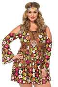 Plus Size Cold Shoulder Hippy Costume