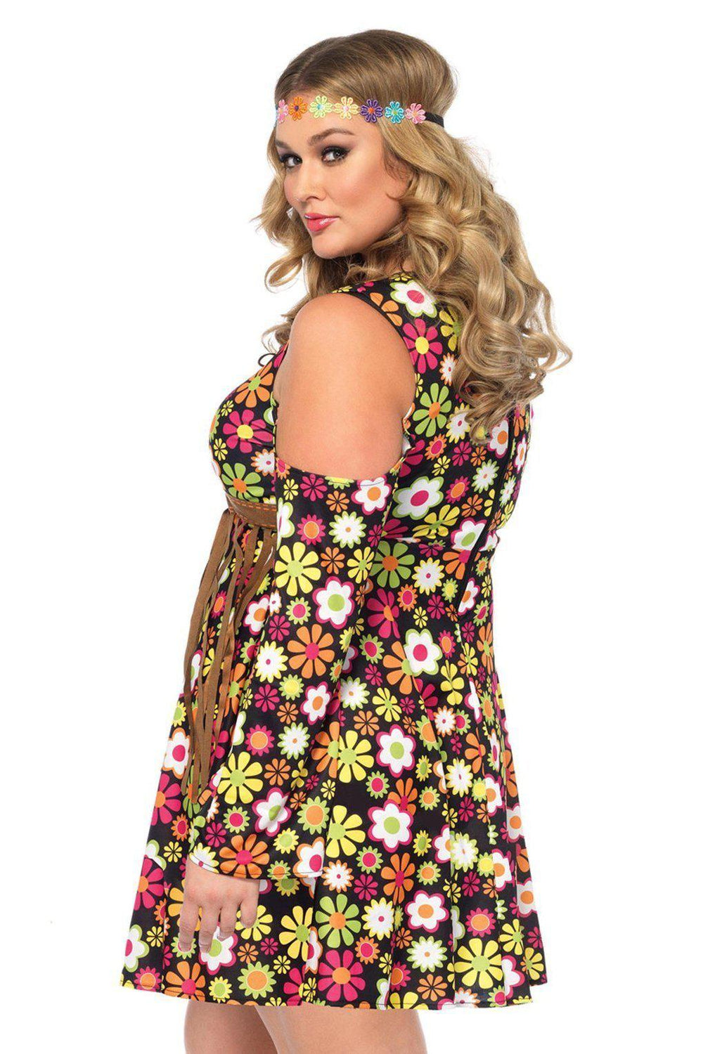 Leg Avenue Plus Size Cold Shoulder Hippy Costume in Multi 