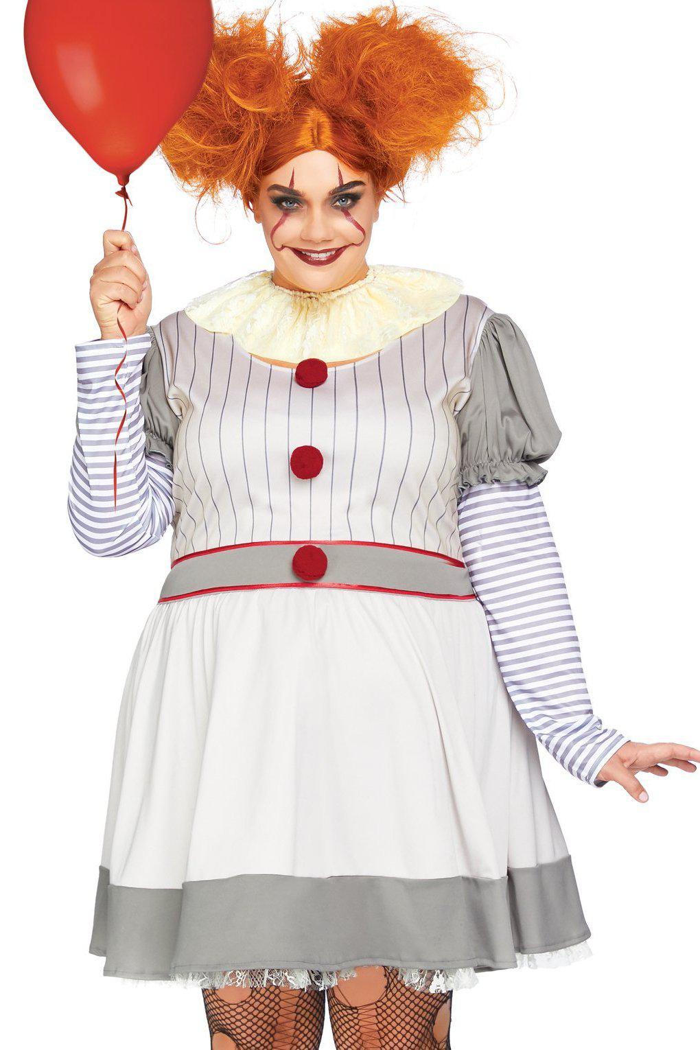 Leg Avenue Plus Size Creepy Clown Costume in Multi  from SexyShoes.com