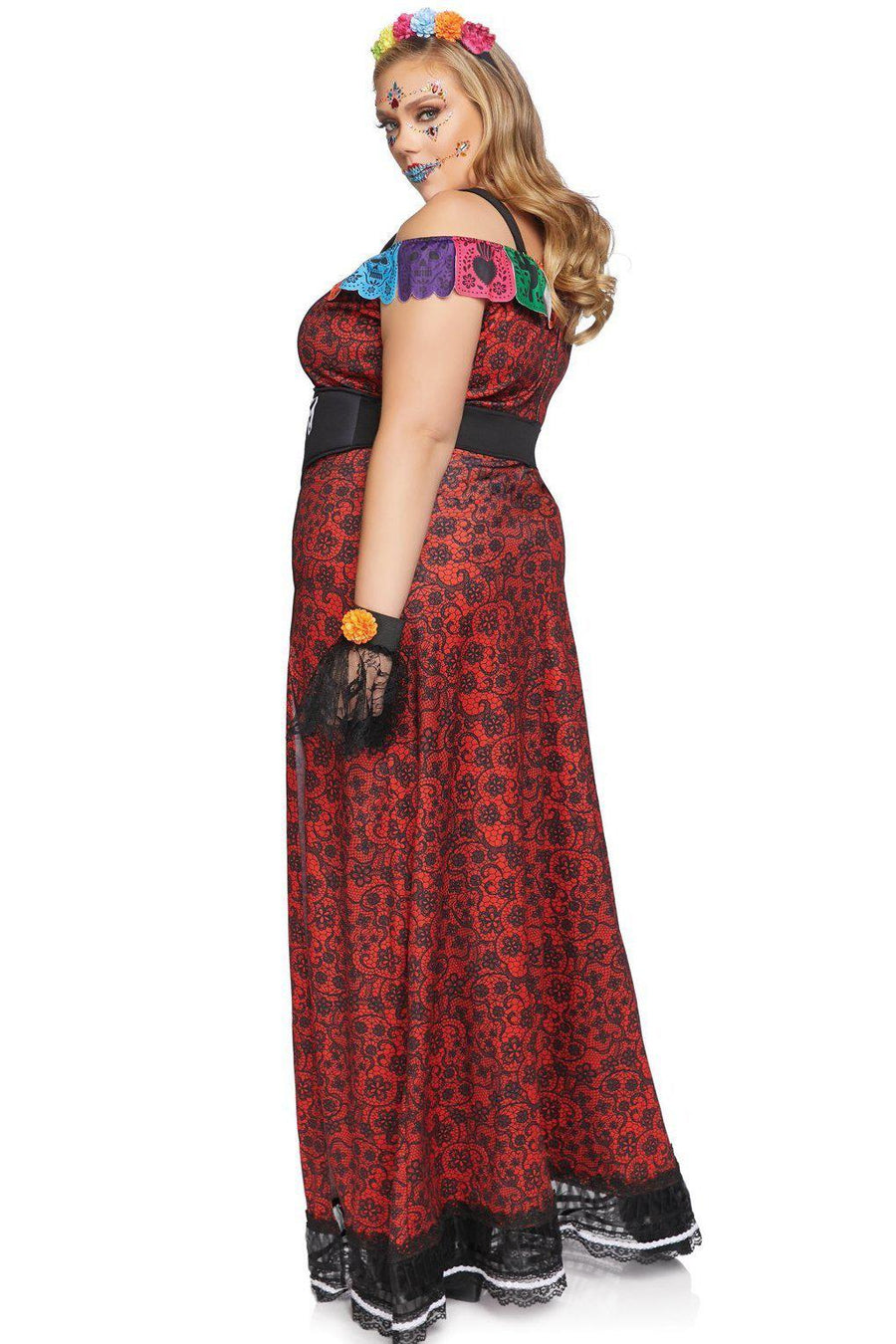 Leg Avenue Plus Size Day of the Dead Beauty Costume in Multi 