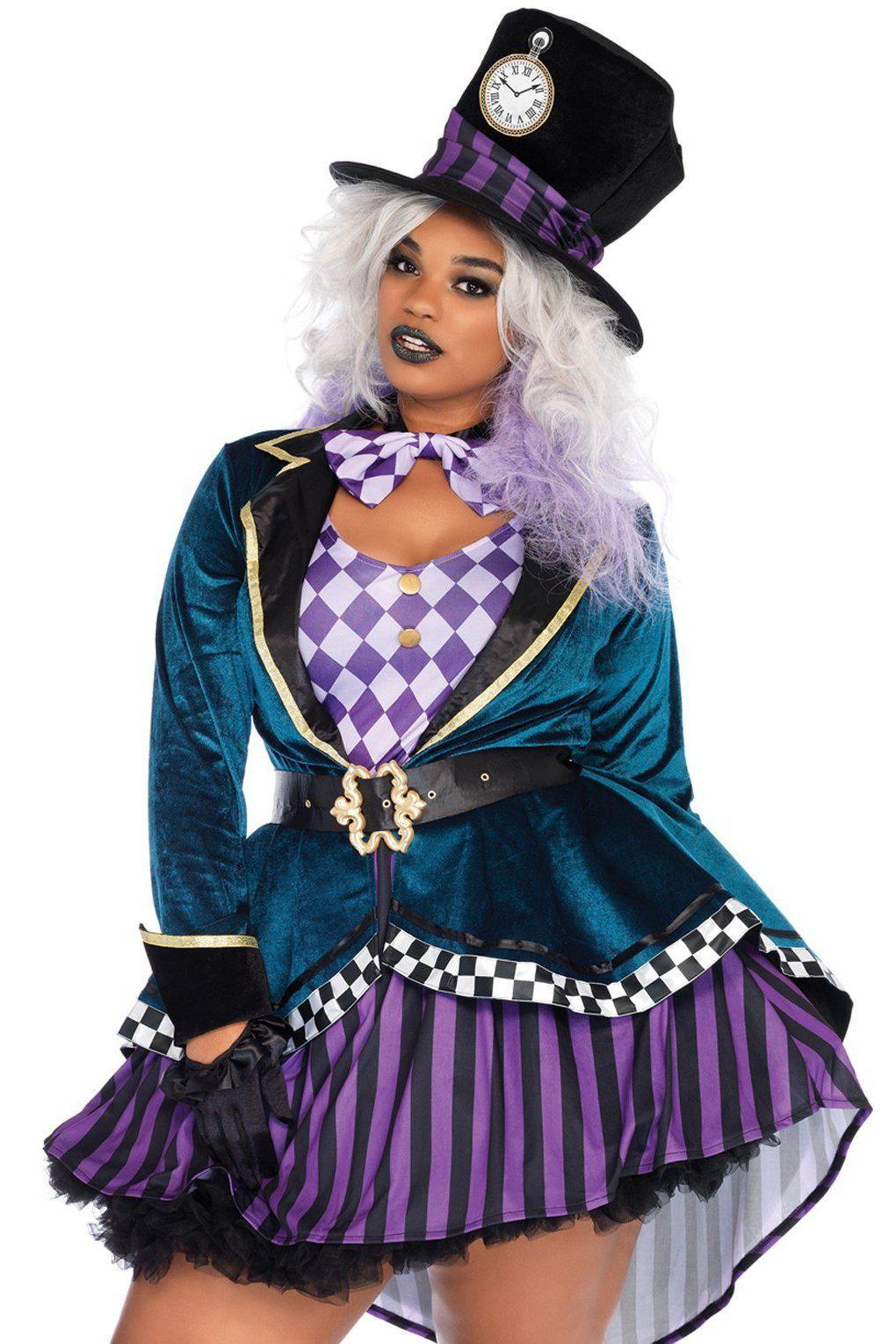 Plus Size Delightful Hatter Costume-Fairytale Costumes-Leg Avenue-Multi-1/2XL-SEXYSHOES.COM