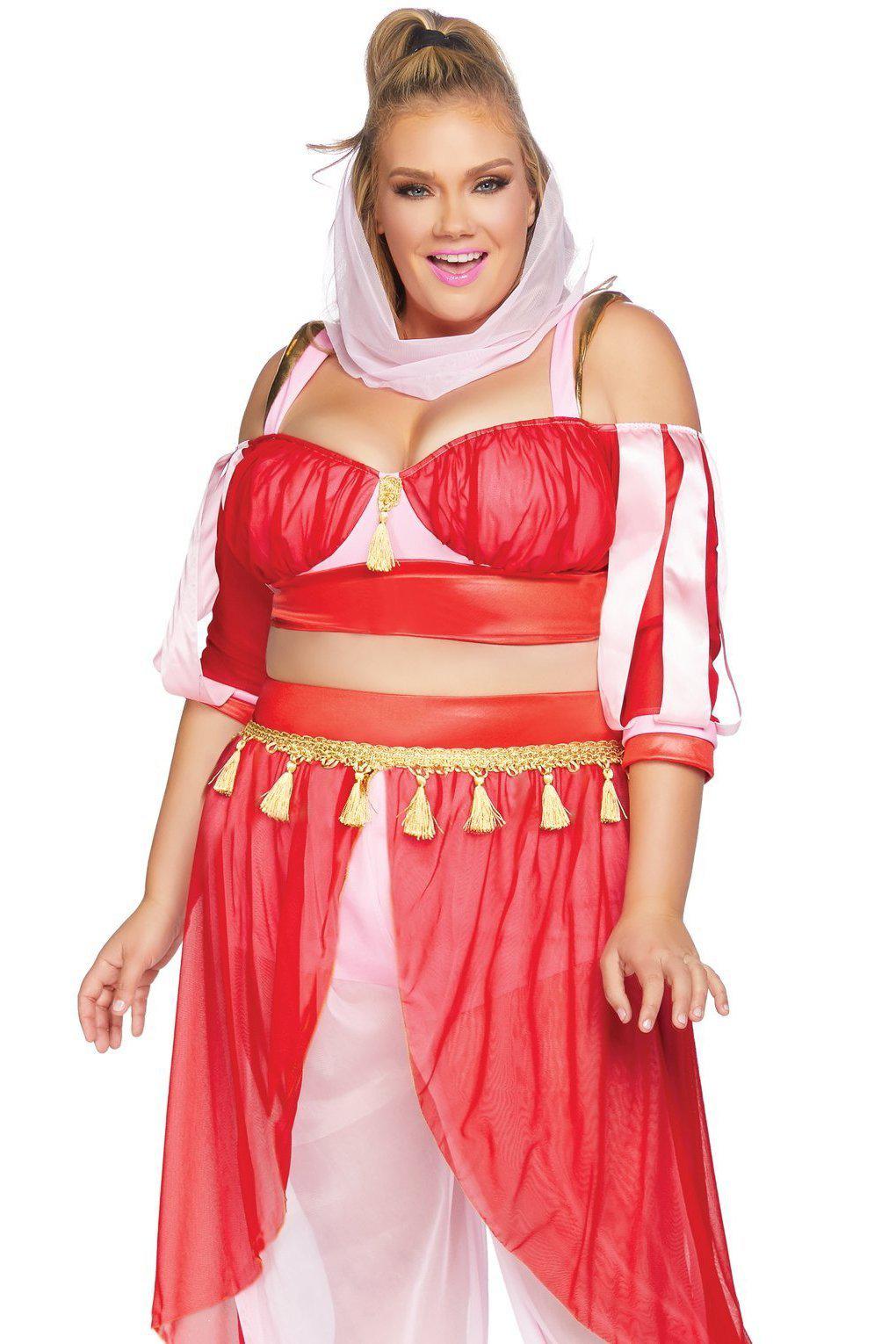 Plus Size Dreamy Genie Costume-Fairytale Costumes-Leg Avenue-Pink-1/2XL-SEXYSHOES.COM
