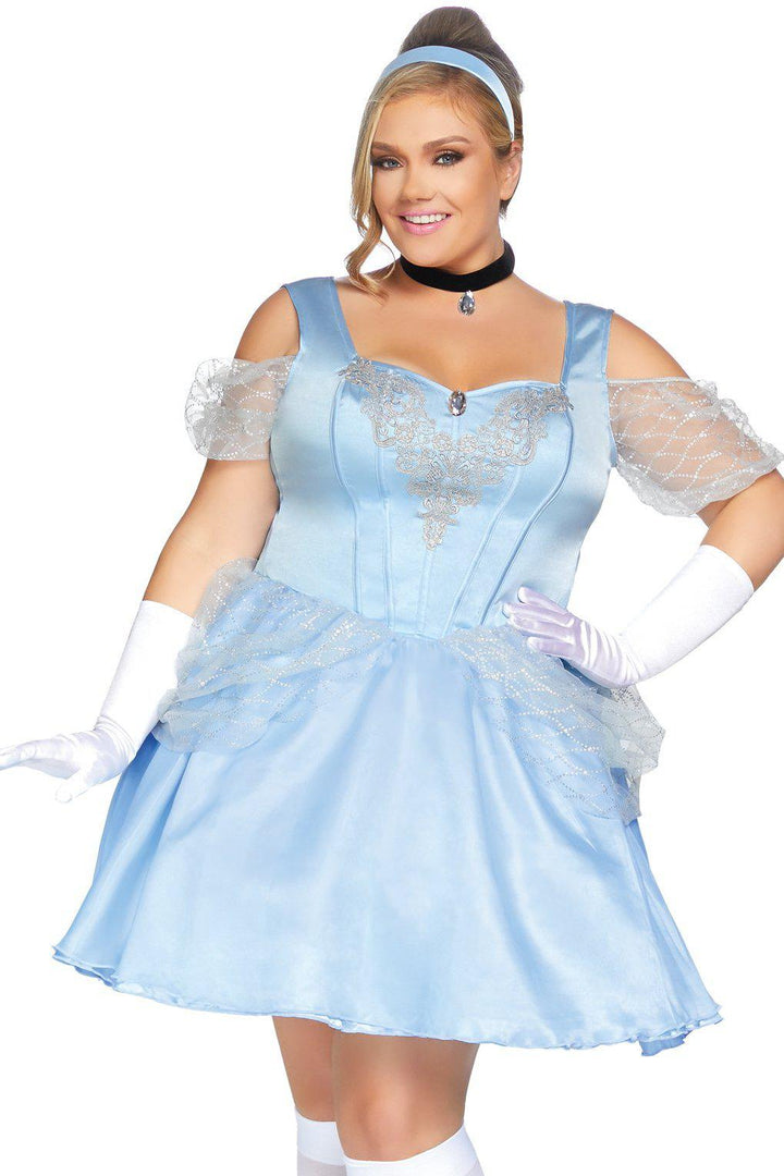 Plus Size Glass Slipper Sweetie Costume-Princess Costumes-Leg Avenue-Blue-1/2XL-SEXYSHOES.COM
