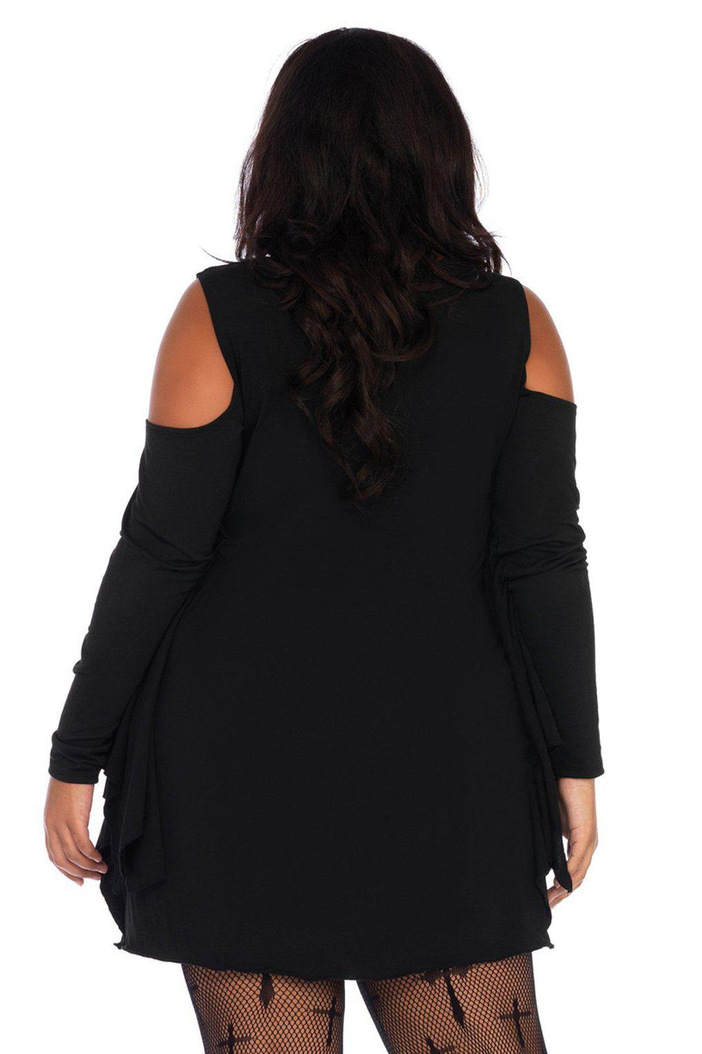 Leg Avenue Plus Size Jersey Spiderweb Dress in Black 