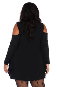 Leg Avenue Plus Size Jersey Spiderweb Dress in Black 