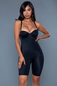 BeWicked Plus Size Long Line Underwire Bodyshaper in Black  from SexyShoes.com