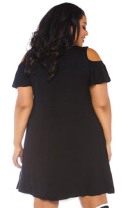 Leg Avenue Plus Size More Boos Jersey Dress in Black 