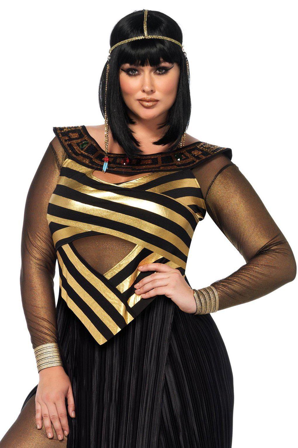 Plus Size Nile Queen Catsuit Costume-Goddess Costumes-Leg Avenue-Black-1/2XL-SEXYSHOES.COM