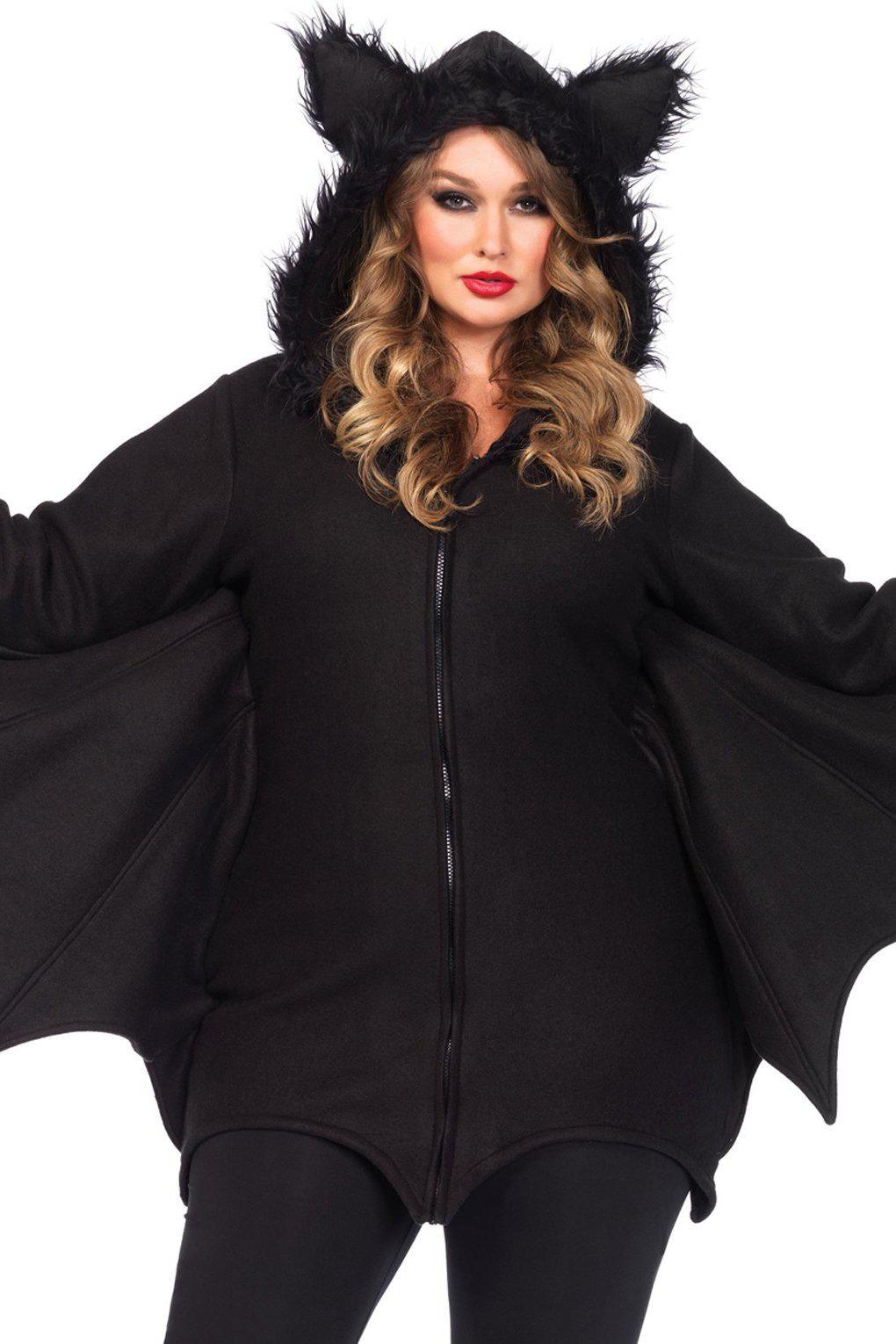 Plus Size Sexy Bat Costume Dress-Animal Costumes-Leg Avenue-Black-1/2XL-SEXYSHOES.COM