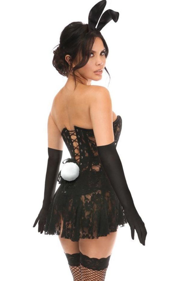 Plus Size Sexy Black Bunny Corset Dress Costume-Bunny Costumes-Daisy Corsets-SEXYSHOES.COM