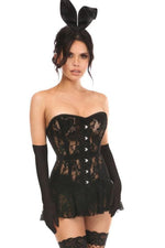 Plus Size Sexy Black Bunny Corset Dress Costume