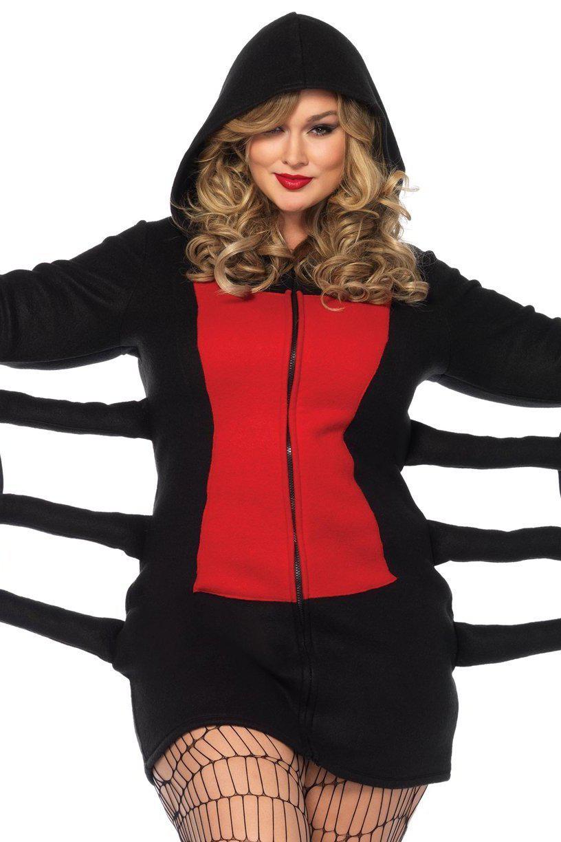 Plus Size Sexy Black Widow Costume Dress-Villian Costumes-Leg Avenue-Black-1/2XL-SEXYSHOES.COM