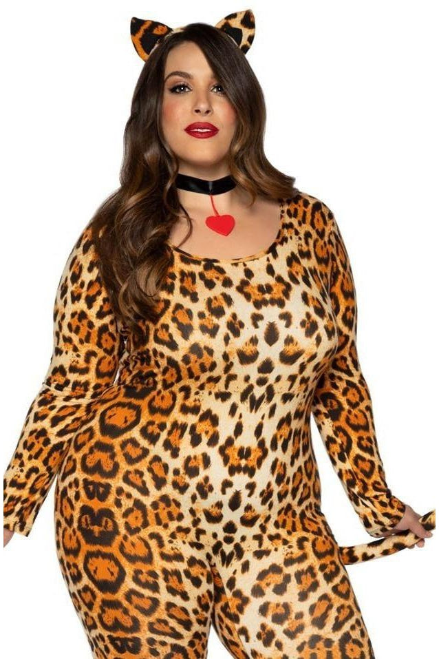 Plus Size Sexy Cougar Catsuit Costume-Animal Costumes-Leg Avenue-Animal-1/2XL-SEXYSHOES.COM