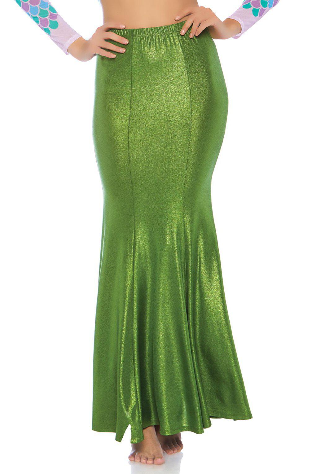 Plus Size Shimmer Spandex Mermaid Skirt-Mermaid Costumes-Leg Avenue-Green-1/2XL-SEXYSHOES.COM