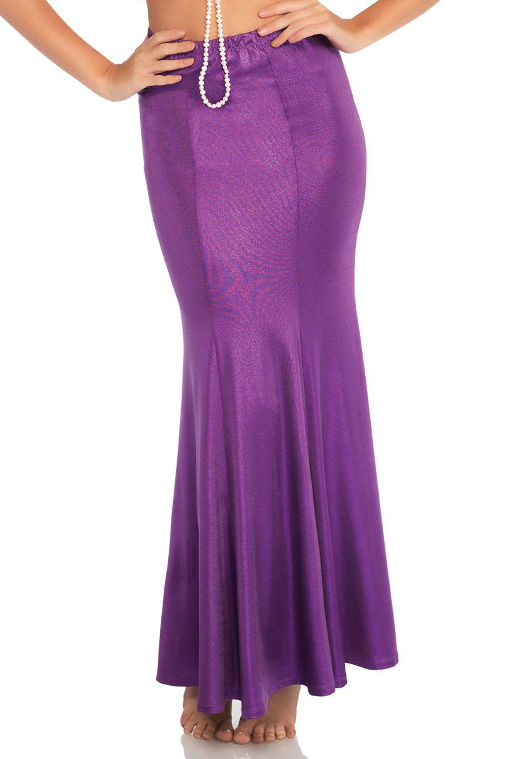 Plus Size Shimmer Spandex Mermaid Skirt-Mermaid Costumes-Leg Avenue-Purple-1/2XL-SEXYSHOES.COM