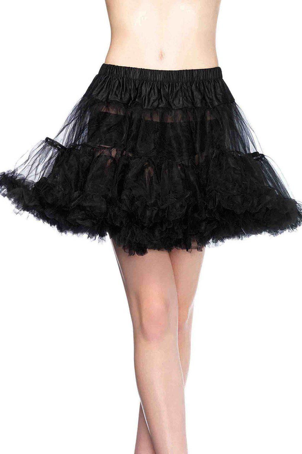 Plus Size Short Petticoat-TuTu + Petticoat-Leg Avenue-Black-1/2XL-SEXYSHOES.COM