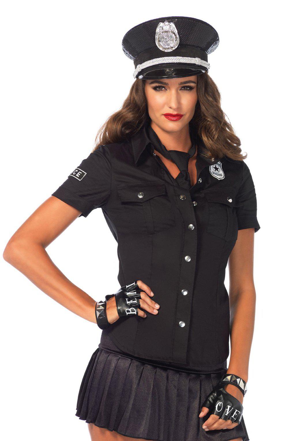 Police Shirt with Badge-Cop Costumes-Leg Avenue-SEXYSHOES.COM