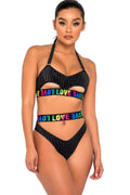 Pride High- Cut Briefs with Cutout Panel & LOVE Elastic